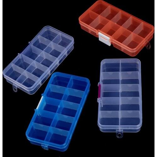 1Pcs 10 Grids Plastic Compartments Organizer Jewel Bead Case Cover Screw Organizer Container Storage Box For Jewelry
