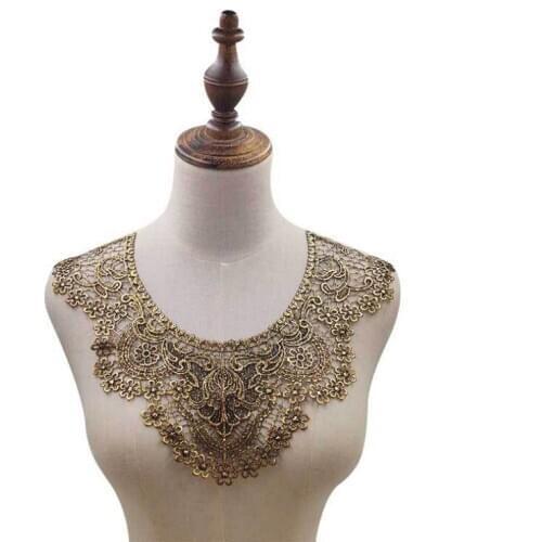 1Piece Embroidery Collar Lace Ribbon Lace Trims DIY Handmade Sewing Dress Clothes Supplies Decoration Blue Black White