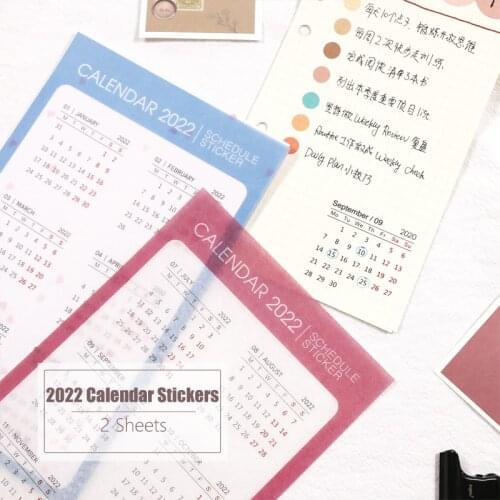 MyPretties 2 Sheets/Set 2021 Calendar Stickers Functional Planner Stickers Monthly Schedule Mark Agenda Stationery Stickers