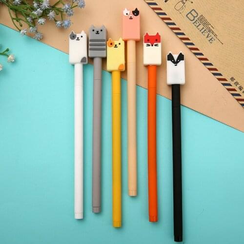 36 pcs/lot Creative Animal Gel Pen Cute 0.38 mm black Ink Signature Pens Promotional Gift Office School Supplies