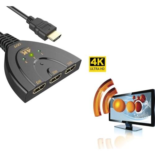 4K*2K 3D Mini 3 Port HDMI-compatible Switch 1.4 4K Switcher Splitter 1080P 3 In 1 Out Port Hub For DVD HDTV Xbox For Apposite