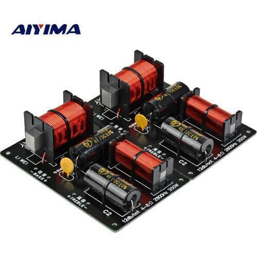 AIYIMA 2pcs 350W 2 Ways Crossover Audio Board Tweeter Bass Speaker Frequency Divider 2 Unit For 4-8Ohm DIY Speaker Filter 2800HZ