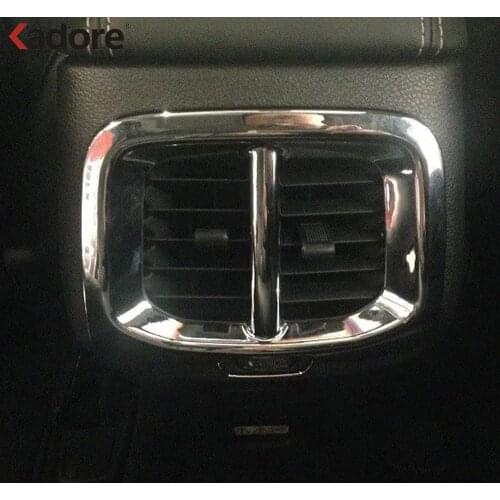 Car Interior Accessories For Jeep Cherokee 2014 2015 2016 ABS Chrome Rear Air Vent Outlet Cover Trim Frame Trims Sticker