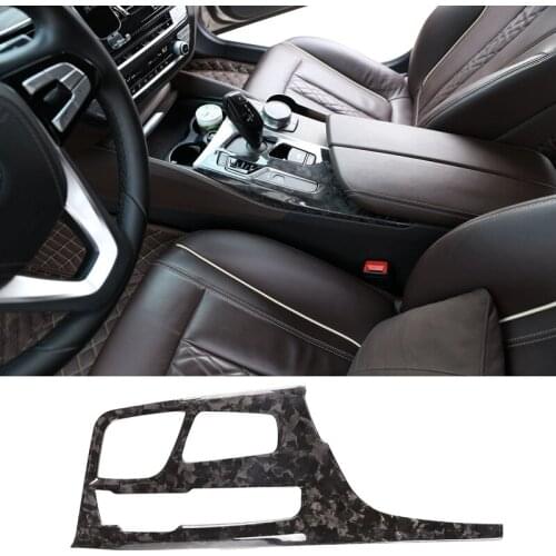 Carbon Fiber Car Center Console Gear Shift Panel Cover Sticker Trim for BMW 5 Series G30 2018 Car Accessories