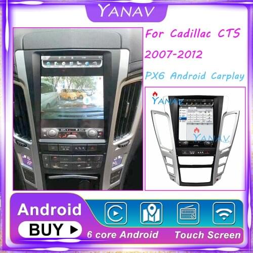 PX6 Android Car Radio Player GPS Navigation For Cadillac CTS 2007-2012 Vertical screen Tesla Multimedia CARPLAY DSP auto stereo