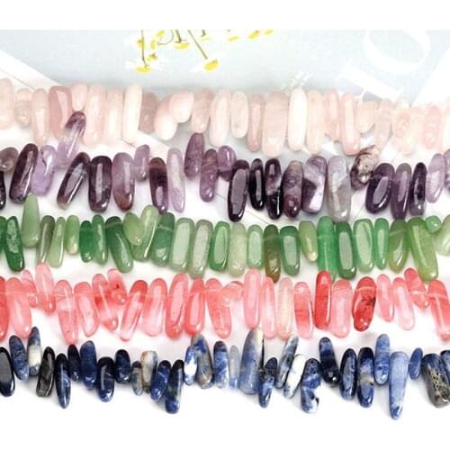 Natural Stone Stick Spacer Beads For Jewelry Making DIY Accessorries Loose Beads For Bracelet Necklace Rose Quartzs Tiger Eye