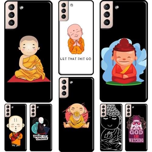 Cute Buddha Monk Zen Buddhism Cover For Samsung Galaxy S20 FE S8 S9 S10 Plus Note 9 10 Note 20 Ultra S21 Phone Case
