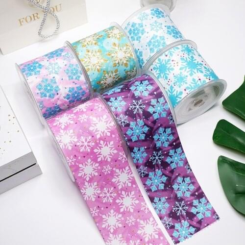DIY Snowflakes Printed Grosgrain Ribbon For Craft Supplies Sewing Accessories 5 Yards, Planar Resins Mold 10 Pieces. 48041