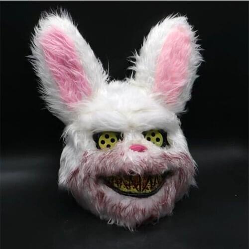 HALLOWEEN SCARY RABBIT MASKS BLOODY BROWN BEAR FACE MASKS ADULT WOMEN MEN MASQUERADE FULL FACE MASK COSPLAY PROPS AWFUL HEADGEAR