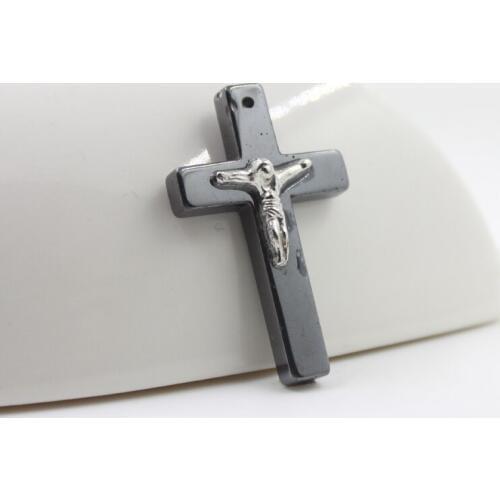 Hot sale fashion hematite cross people pendant accessories diy accessories HP1070