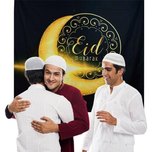 Eid Mubarak Hanging Mat Tapestry Bedspread Wall Hanging Beach Moon Star Blanket Islamic Kareem Party Favor