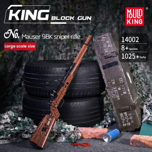 Toys MOULD KING 14002 98K Shooting Gun Model Building Block Set Simulation Manually Loaded Weapon Toy for Adults Children Gift