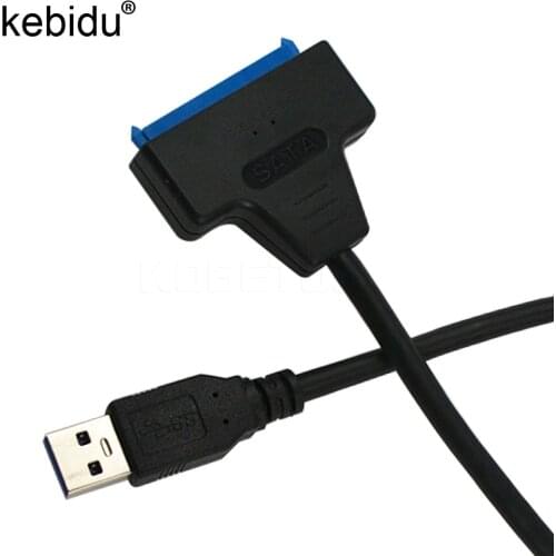 Kebidu USB 3.0 To SATA 22 Pin 2.5 Inch Hard Disk Driver SSD Adapter Cable Super Fast Speed USB Cable Converter