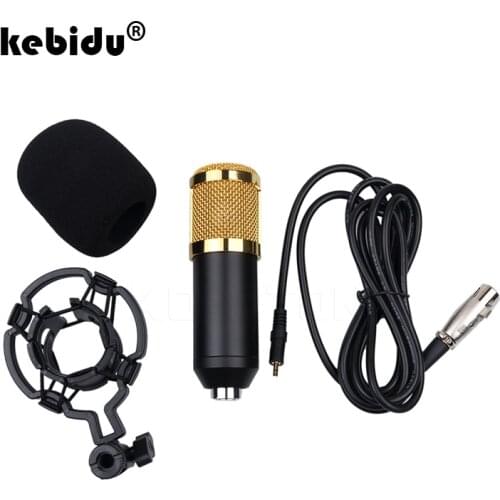 Kebidu New BM-800 Microphone BM 800 Professional 3.5mm Wired Sound Recording Condenser Microphone Stand For Computer Studios PC