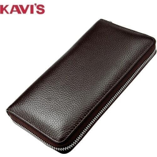 Clutch Male Leather Long Mens Wallet Large Capacity Multi-function Simple Clutch Bag Zipper Leather Mens Wallet