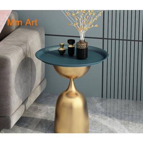 Nordic Creative Side Table Simple Modern Ins Living Room Small Coffee Table round Wrought Iron Corner Table