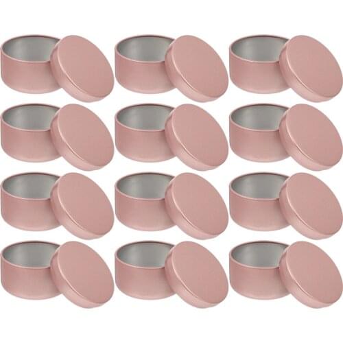 12pcs Round Metal Candle Tins Candle Container Empty Storage Box For DIY Candle Making Jars Skin Care Cosmetic Beauty Samples