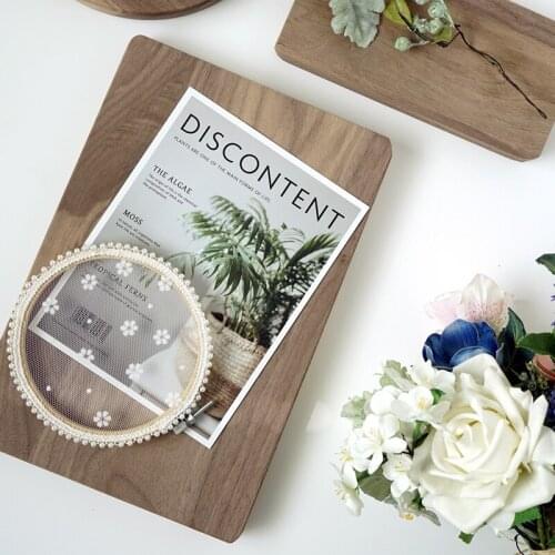 Square walnut wood tray Japanese dessert serving tray cupcake board home decorating food plate tools jewelry storage