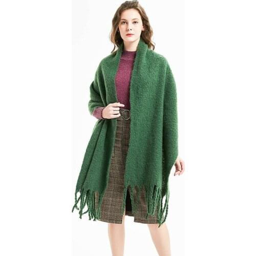 LaMaxPa 2018 New Fashion Winter Warm Solid Scarf for Women/Ladies luxury Warm Cashmere Shawl and Warps Thicken Wool Long Tassel