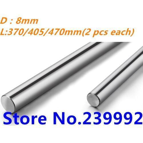 8mm linear shaft L 370/405/470mm Linear rail round shaft 8mm linear guide rail for 2pcs each length