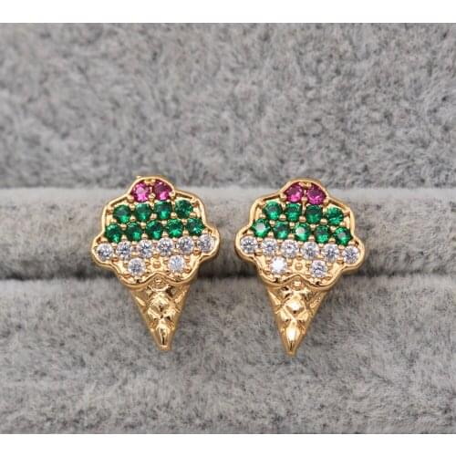 Trendy Bowknot Gold Plated Copper Stud Earrings White Zirconia For Women Fashion Jewelry Accessories Wedding Anniversary Gifti