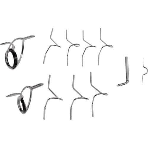 Fly Fishing Rod Guide Tip Repair Kit Set DIY Eye Rings Different Size Stainless Steel Frames Fly Rod Guide Set