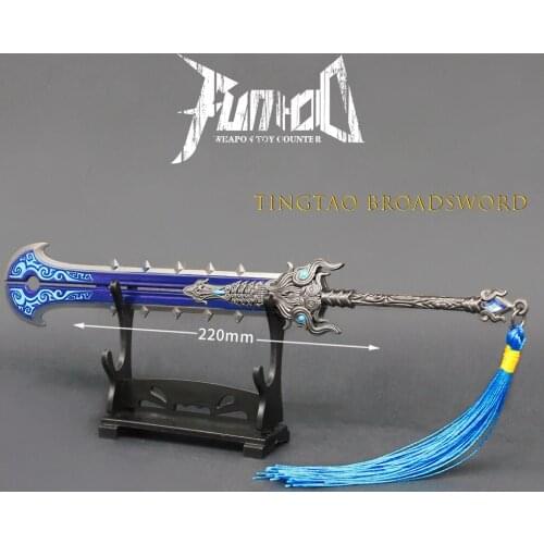 Naraka: Bladepoint Game Peripherals 22cm Chinese Sword Tingtao Broadsword Metal Model Toy Ornaments Handicraft