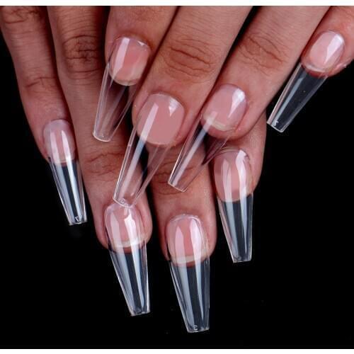 NWE Long Nail tips Full Cover Clear Stiletto Coffin False Nail Press on Nails Long Ballerina Nails 100pcs box