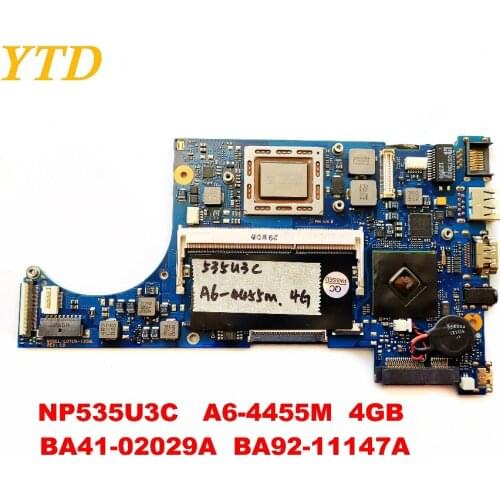 Original for SAMSUNG NP535U3C laptop motherboard NP535U3C A6-4455M 4GB BA41-02029A BA92-11147A tested good free shipping