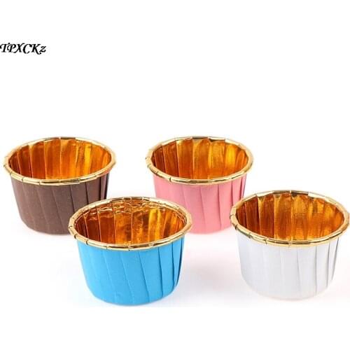 50PCS/Pack Muffin Cupcake Liner Cake Wrappers Baking Cup Tray Case Cake Paper Cups Pastry Tools Party Supplies 4Colors