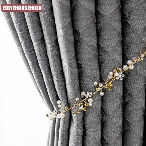 Scale Lattice Simple Modern Curtains Gray Three-dimensional Jacquard Living Room Bedroom Villa Floor-to-ceiling Window Curtains