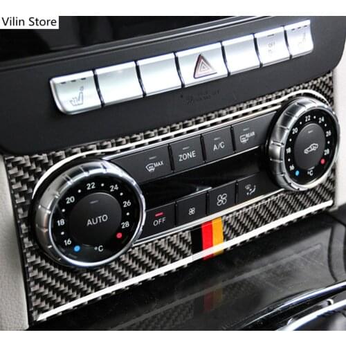 Carbon Fiber Protector Air Conditioning Outlet Control Interior Creative 3D For Benz mercedes W204 C Class 2011-2013