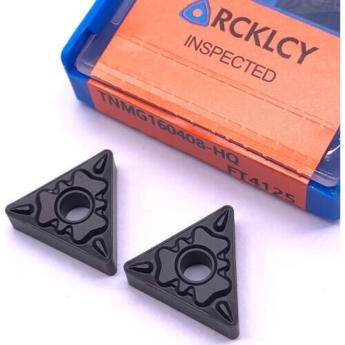 10pcs RCKLCY External Turning Tools TNMG160408 HQ FT4125 Tnmg 160408 Carbide insert Lathe cutter Tool turning insert
