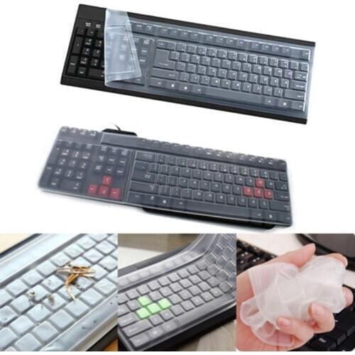 1pc 108 Keys Silicone Keyboard Cover Waterproof Universal Desktop Computer Keyboard Protective Film Anti-dust Keyboard Cover