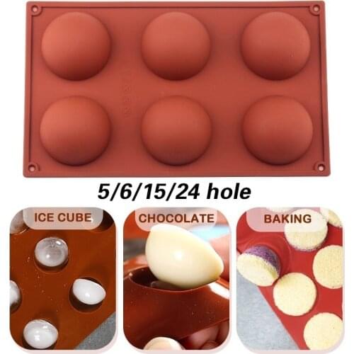 Chocolate Silicone Moulds 3pcs/Set Hemisphere Shape 6/15/24 Holes Food Grade Baking Accessories Candy Mold Bakeware Kitchen Gadg