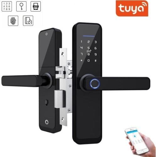 Zemismart Tuya Fingerprint Lock WiFi Smart Intelligent Security Door Lock APP Password RFID Unlock Electronic Lock for Hotels