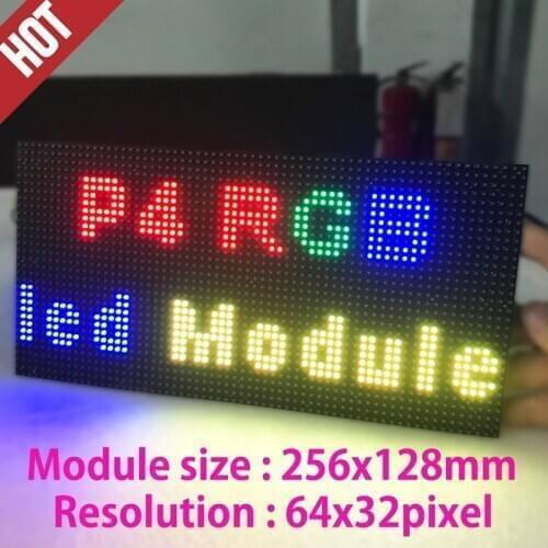 HD 64x32 Pixel LED Display Module Dot Matrix RGB P4 LED Module Black Lamp 256*128mm P4 Indoor Video Wall Display