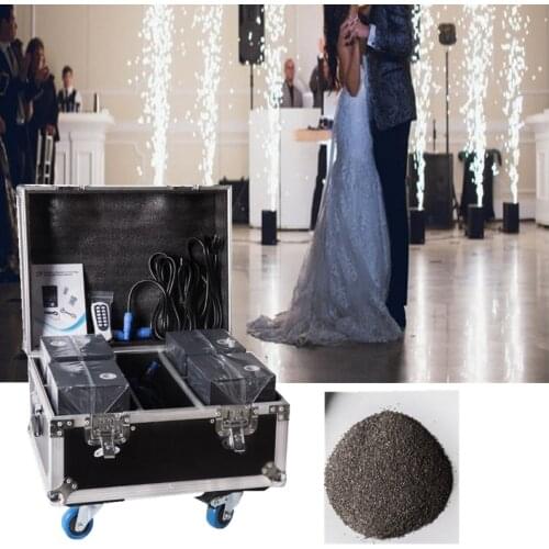 4pcs with flight case dmx 600w fireworks spark fountain cold wedding sparklers fixture fire work machine disco bar ktv club