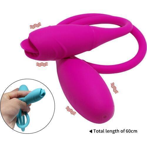 60cm Double Heads Tongue Vibrator For Women G Spot Clitoris Stimulator Long Dildo Vibrators Butt Plug Anal Sex Toys For Adults