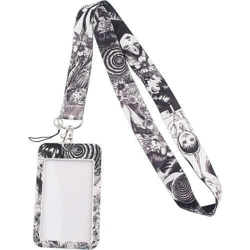 YA106 Thriller Anime Fashion Lanyards Id Badge Holder For Student Card Cover Business Card With Lanyard