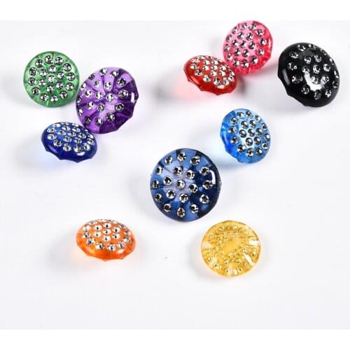 100pcs 13mm Round Mixed With Silver Drill Acrylic Round Buttons Dress Coat Boots Decorative Sewing Accessories