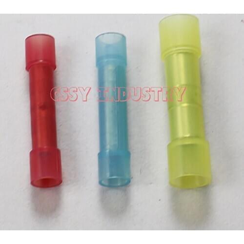 100pcs/lot BV/BNYF1.25/2/5.5 full long-type insulated terminal block wire ferrules middle connector 22-10AWG(0.5-6.0mm2)