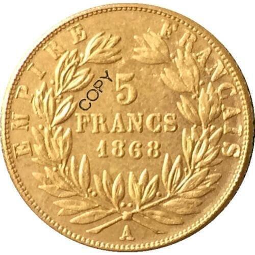 1868 France 5 Francs - Napoleon III coins copy
