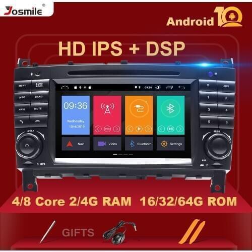 2 Din Android 10 Car DVD Multimedia For Mercedes/Benz W203 W209 W219 A-Class A160 C-Class C200 CLK200 Radio Stereo GPSNavigation
