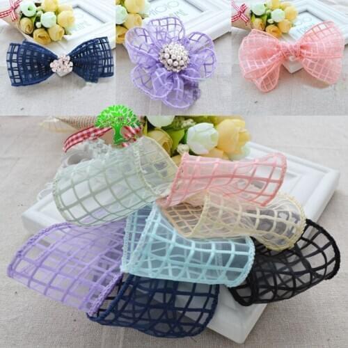30 Yards Lattice Ribbon Roll With Wave Edge For Gift Packing Crafts Hairbows DIY Wrapping Flower Voile Ribbon 50mm