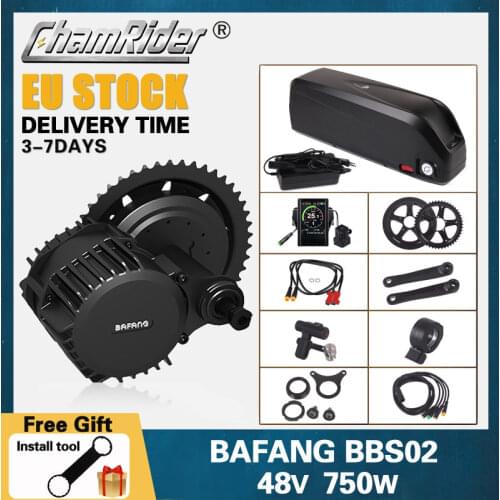 48V 750W Bafang BBS02B Mid Drive ebike Motor Electric Bike Conversion Kit 48V 20AH Electric bicycle kit 18650 Battery Cell 21700
