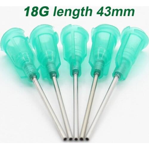 50pcs 18G length 43mm Precision passivated S.S. Dispense Tip with PP Safetylok hub, glue dispenser needles