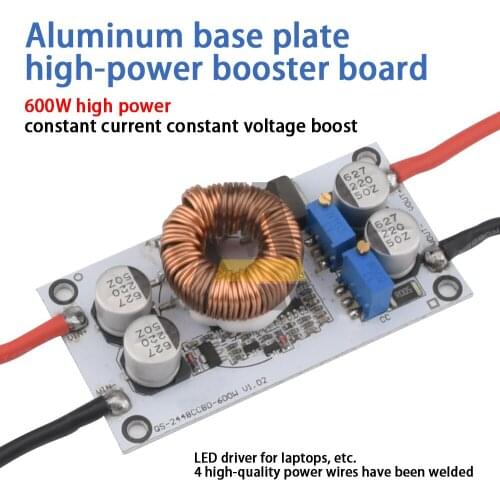 600W Aluminum substrate Plate DC-DC 10-50V Boost Constant Voltage Current Undervoltage Protection Adjustable Power Supply Module