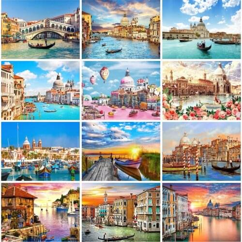 AZQSD Diamond Art Painting Venice 5d Diy Handmade Gift Diamond Mosaic City Cross Stitch Picture Of Rhinestones Embroidery Sale