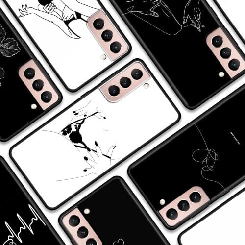 Phone case For Samsung Galaxy S21 Ultra S20 FE S10 Plus Lite S9 S10e cover shell Lover Art Line Sexy Harajuku Aesthetics